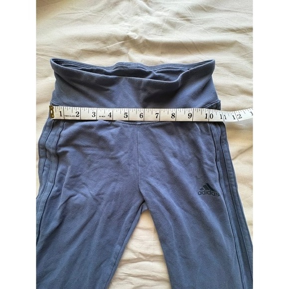 Adidas Originals 3stripes Leggings Girls SzM Blue Running Pants Athletic Stretch - Picture 9 of 13